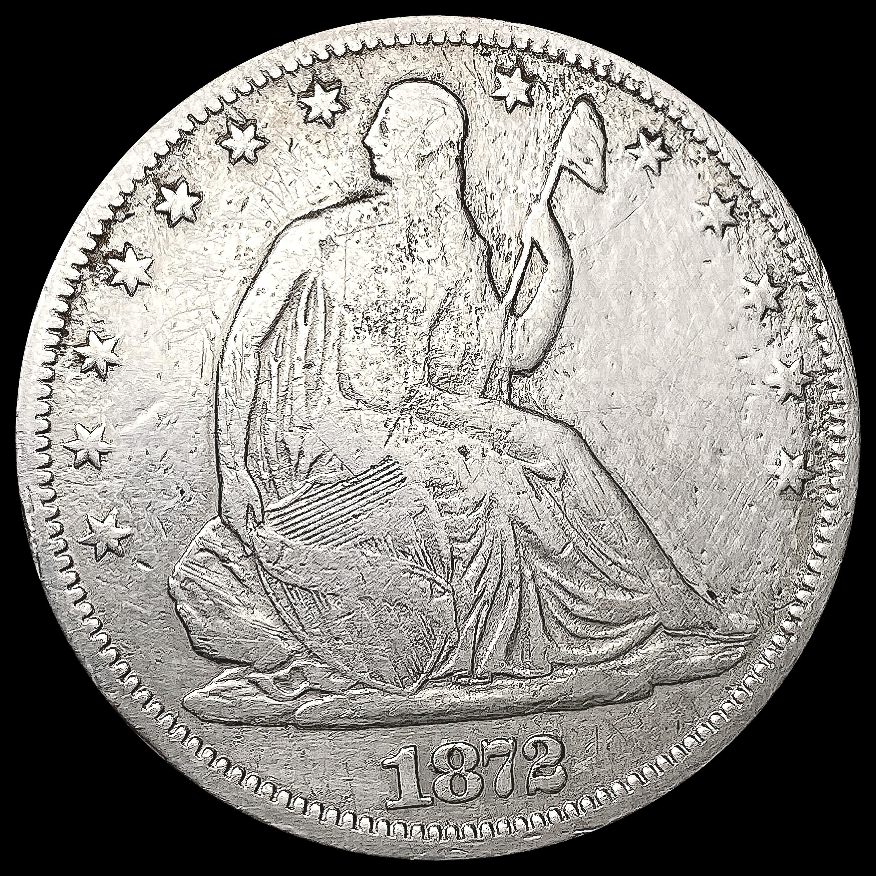 1872-CC Seated Liberty Half Dollar HIGH GRADE