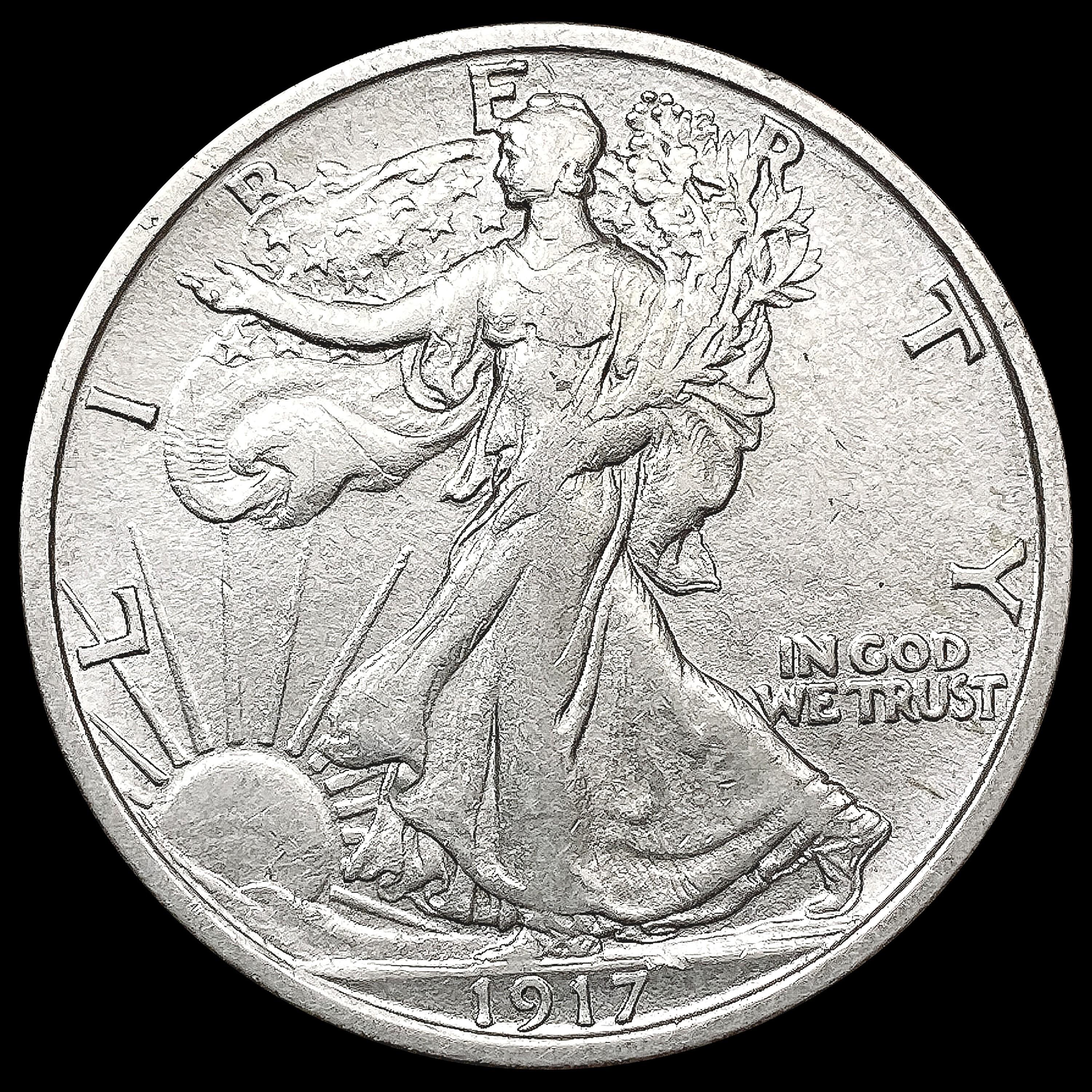 1917-S Walking Liberty Half Dollar CLOSELY UNCIRCU