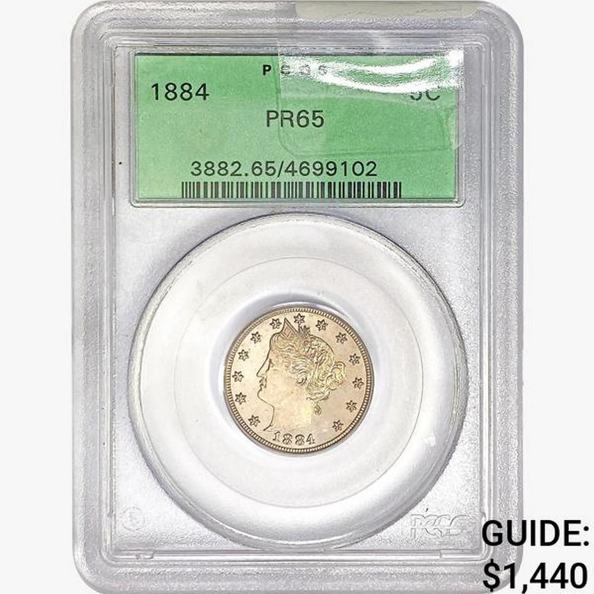 1884 Liberty Victory Nickel PCGS PR65