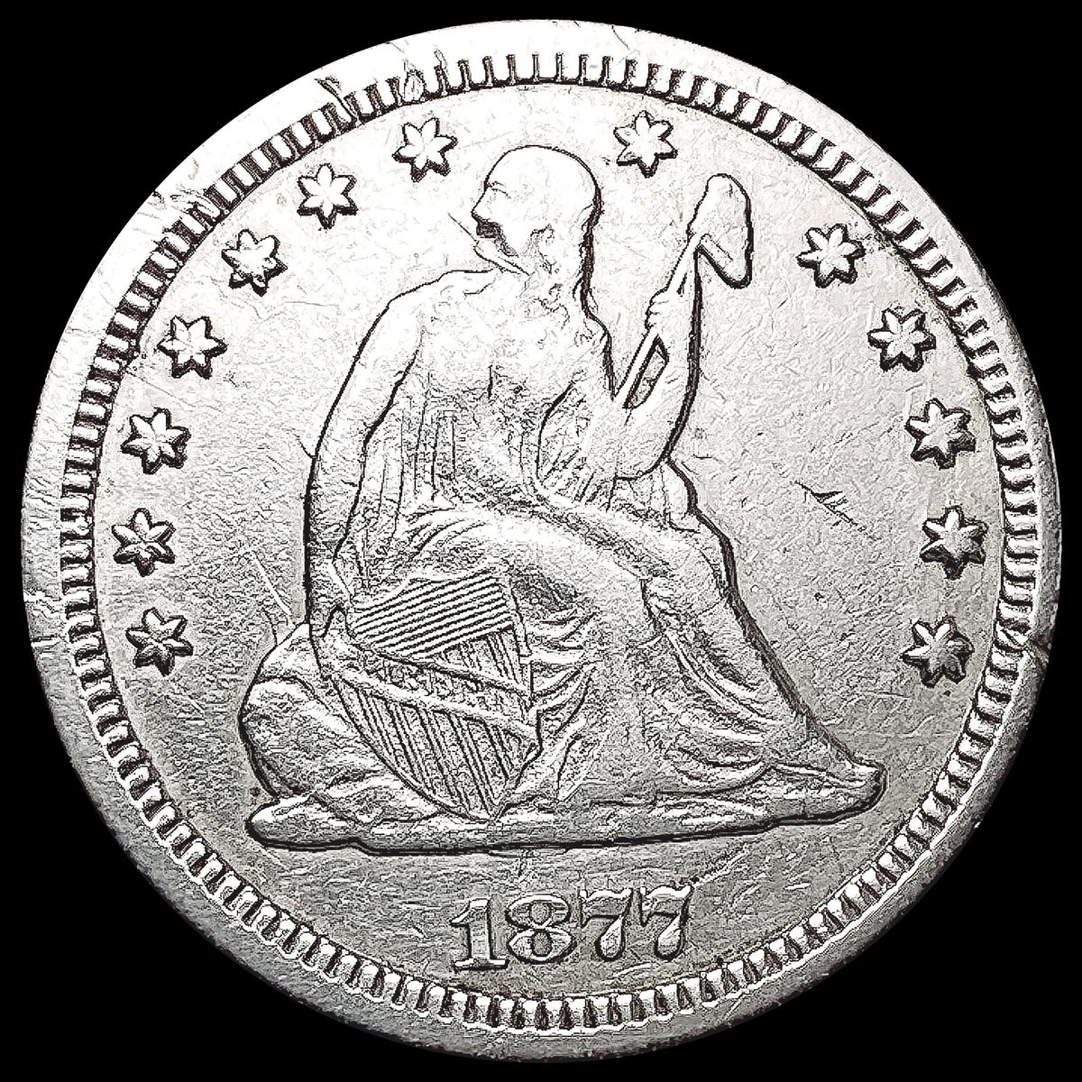 1877-CC Seated Liberty Quarter LIGHTLY CIRCULATED