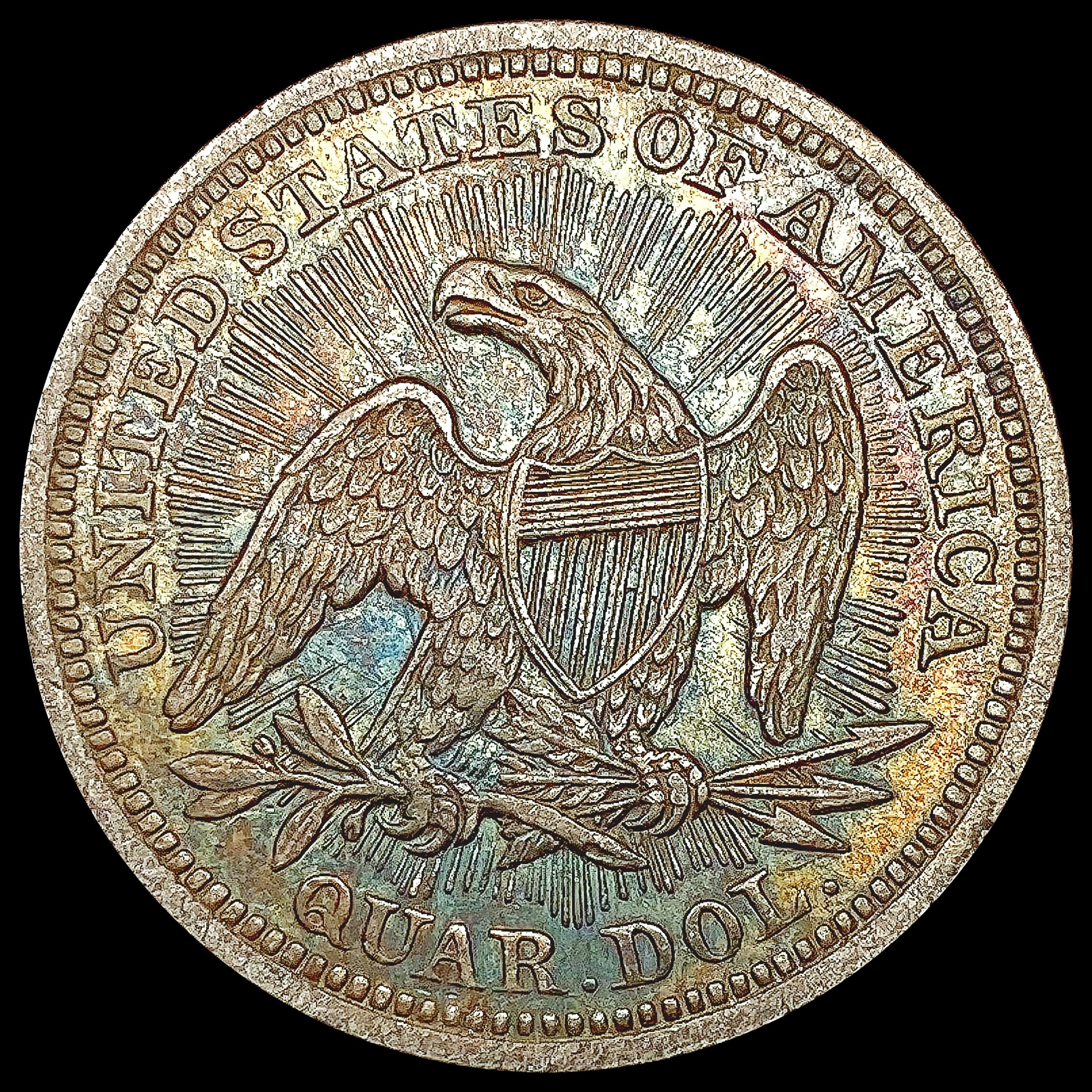 1853 Arws & Rays Seated Liberty Quarter CLOSELY UN