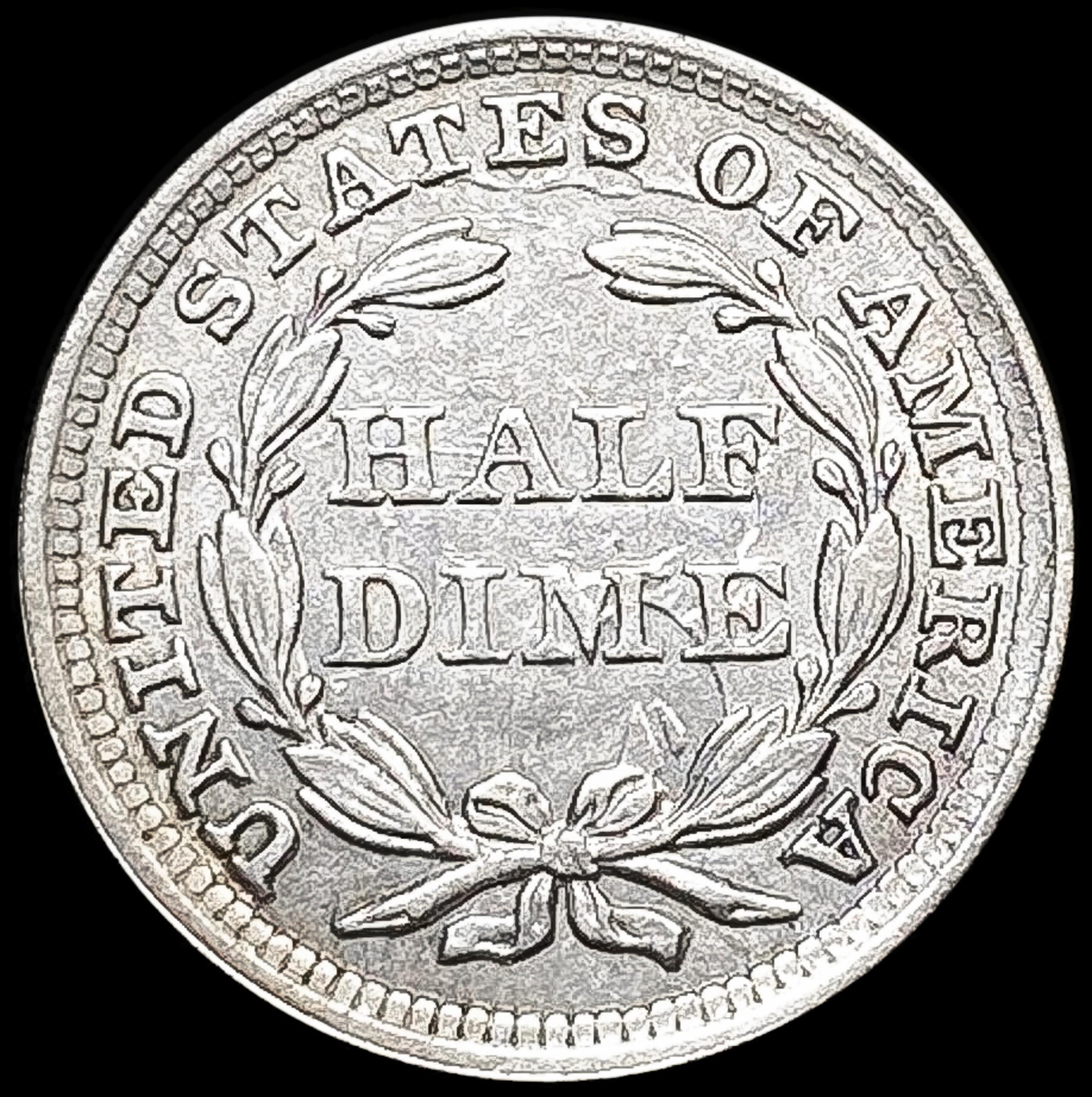 1854 Arws Seated Liberty Half Dime UNCIRCULATED