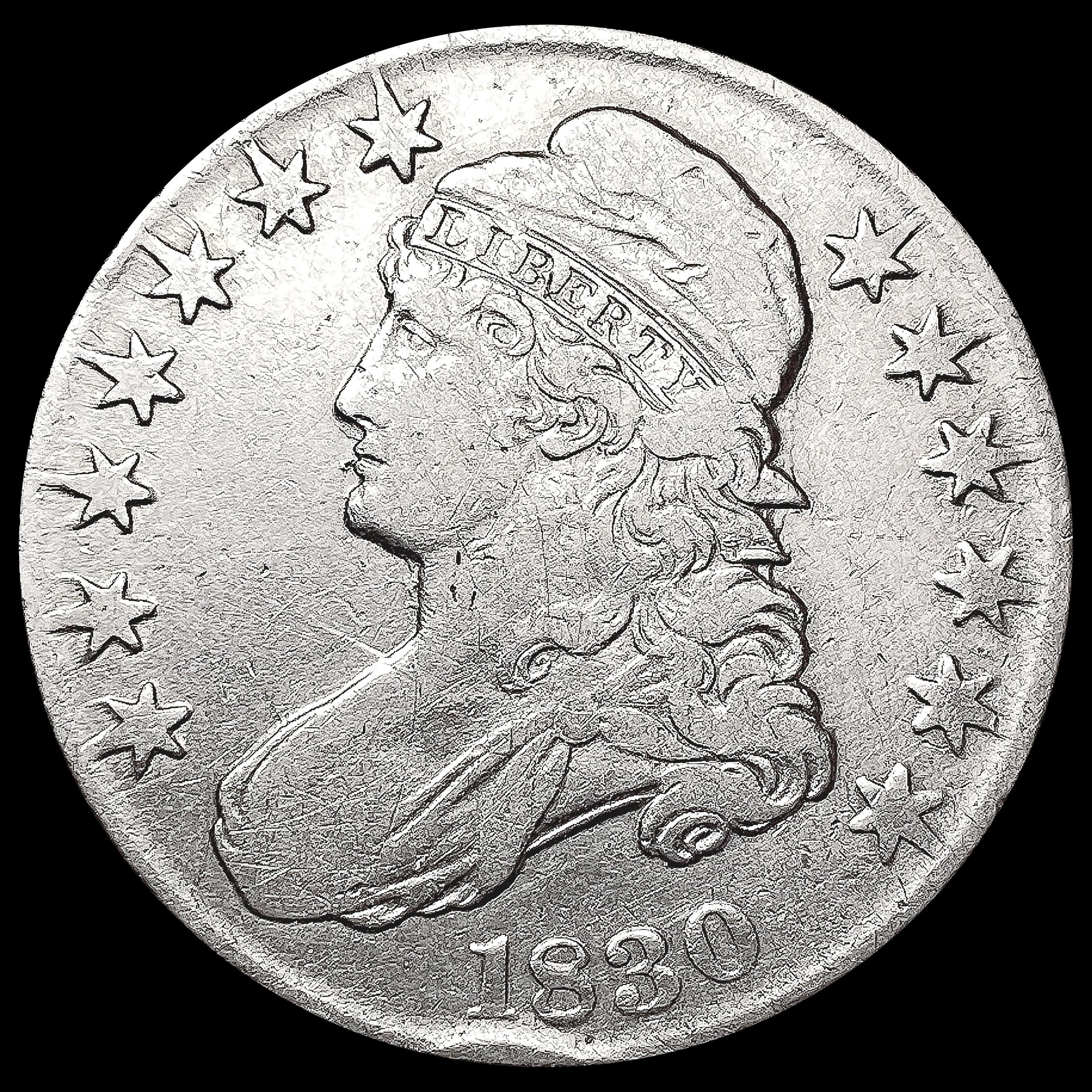 1830 Capped Bust Half Dollar LIGHTLY CIRCULATED