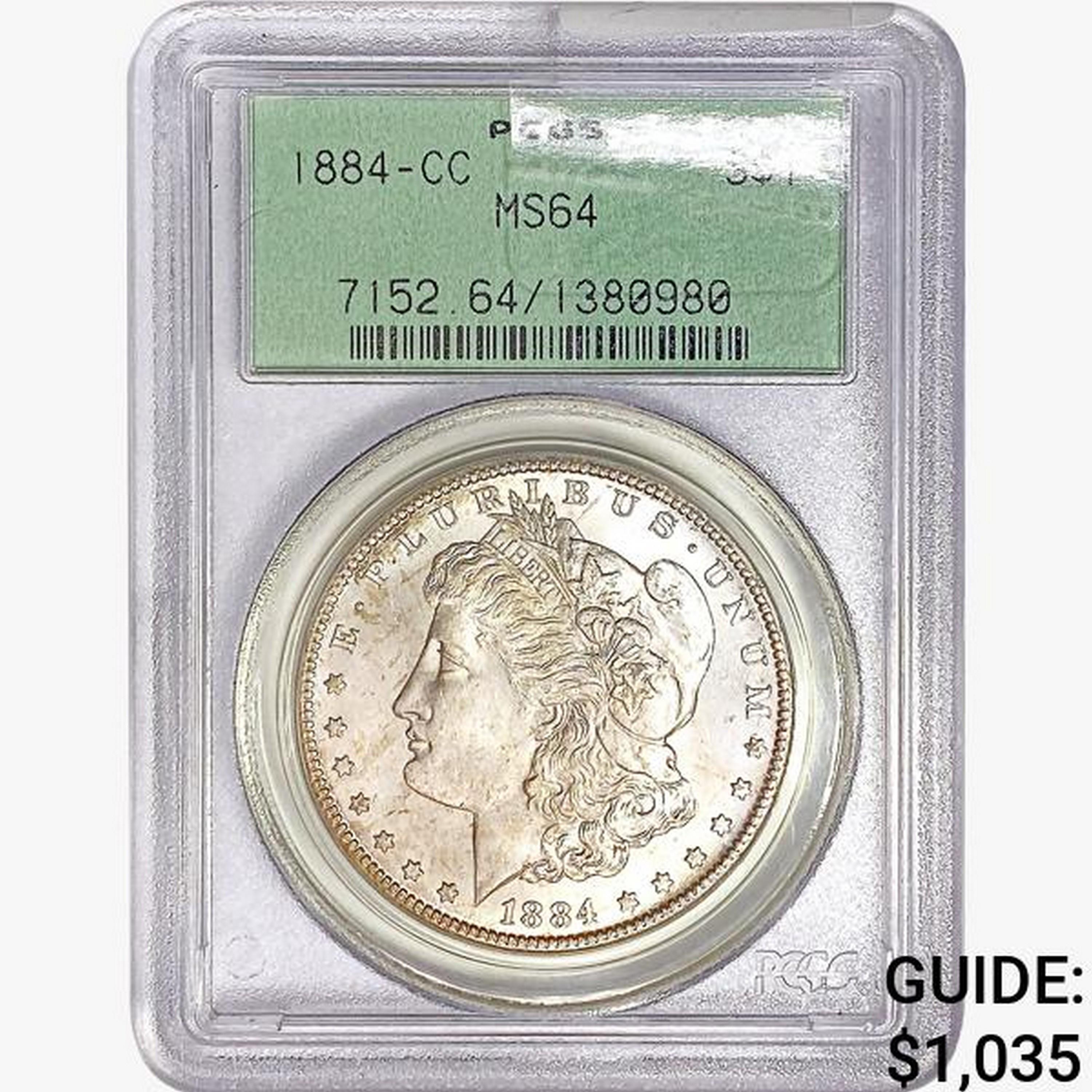 1884-CC Morgan Silver Dollar PCGS MS64