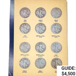 1916-1947 Walking Half Dollar Books (65 Coins)