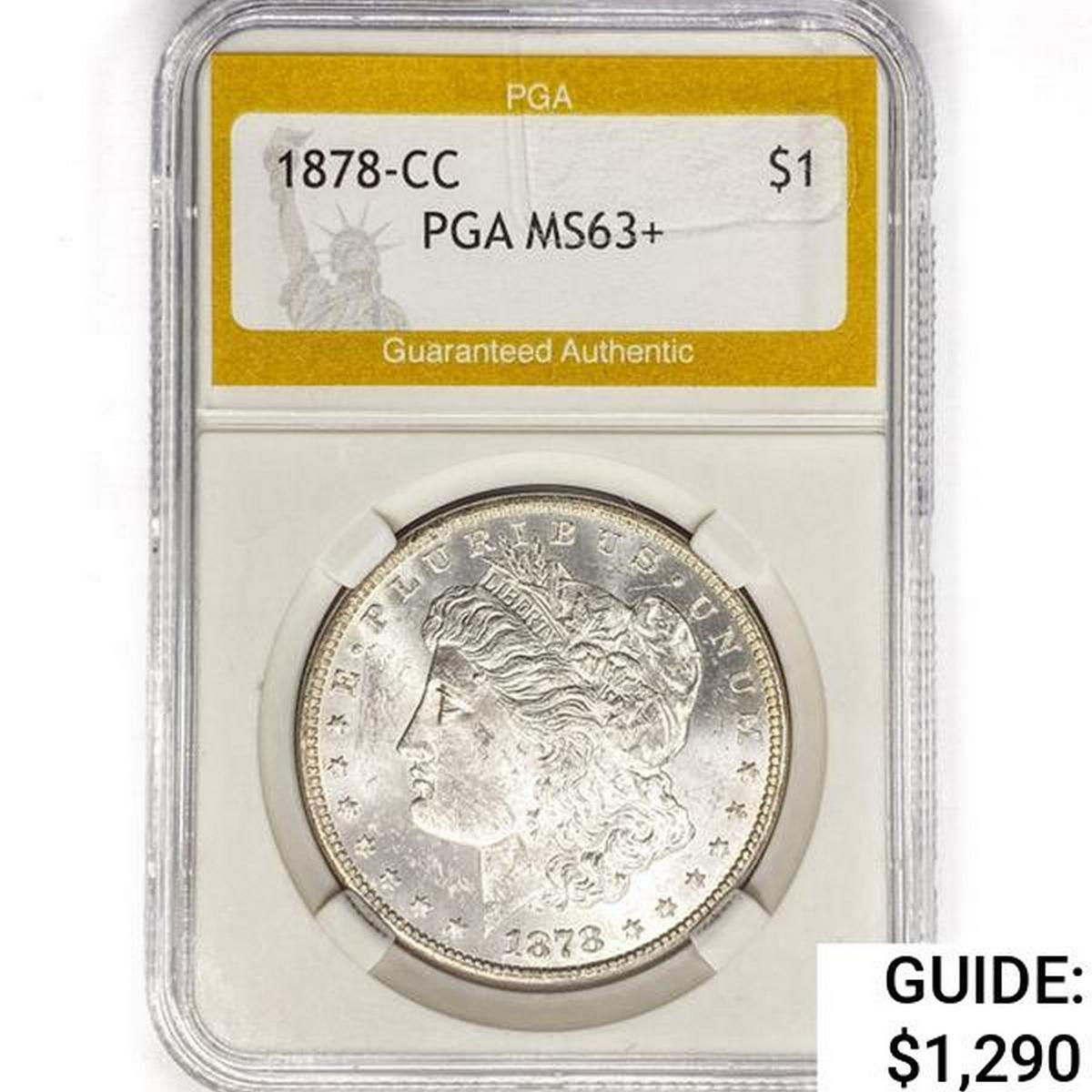 1878-CC Morgan Silver Dollar PGA MS63+