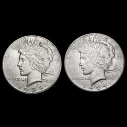 [2] Peace Silver Dollars [1924-S, 1935-S] CLOSELY