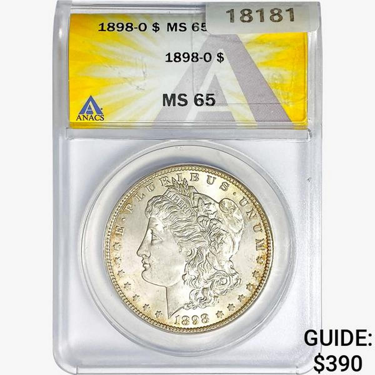 1898-O Morgan Silver Dollar ANACS MS65