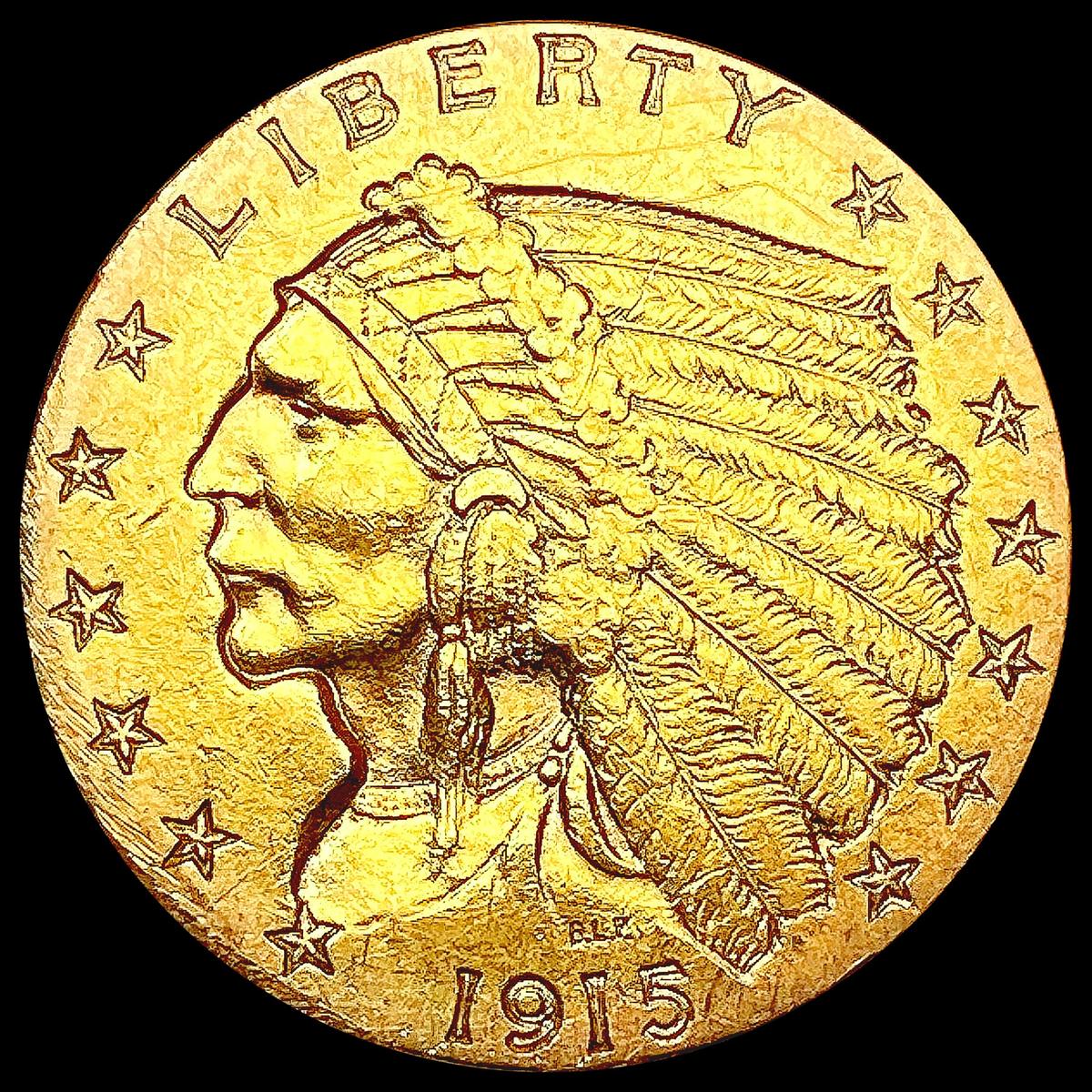 1915 $2.50 Gold Quarter Eagle CLOSELY UNCIRCULATED