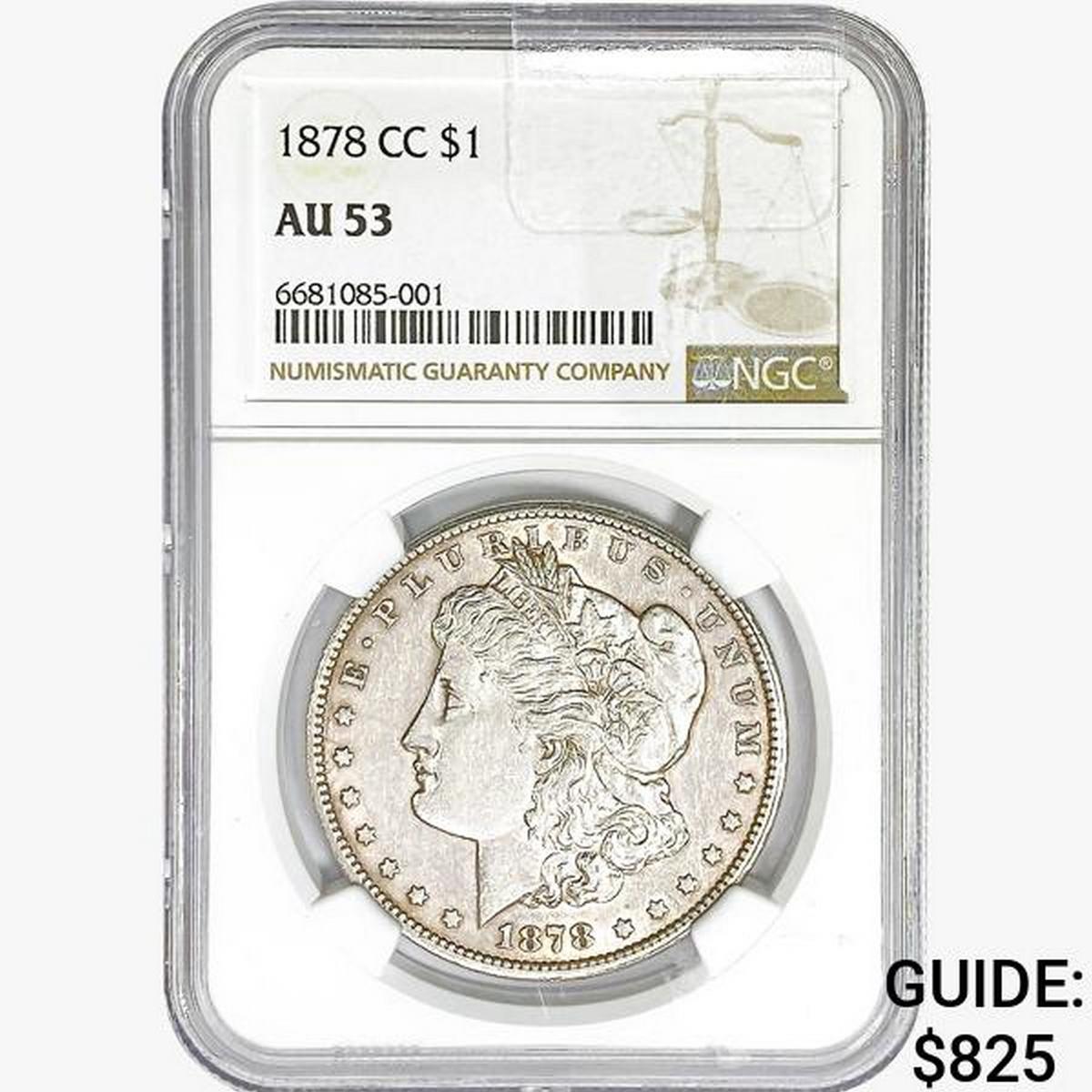 1878-CC Morgan Silver Dollar NGC AU53