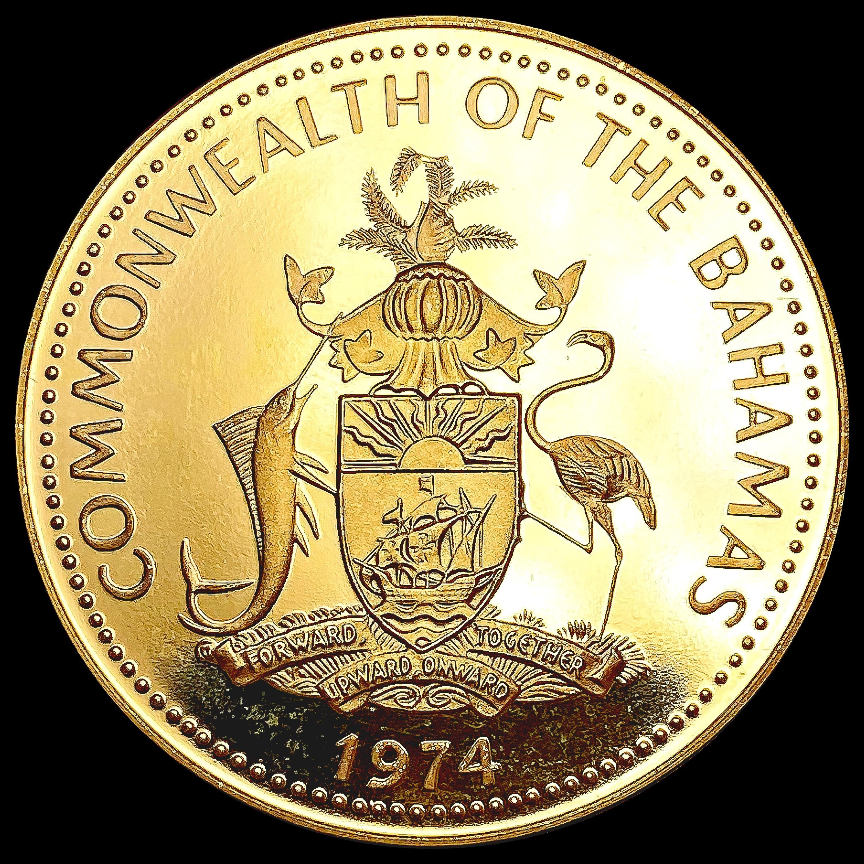 1974 Bahama .2896oz Gold $100 GEM PROOF