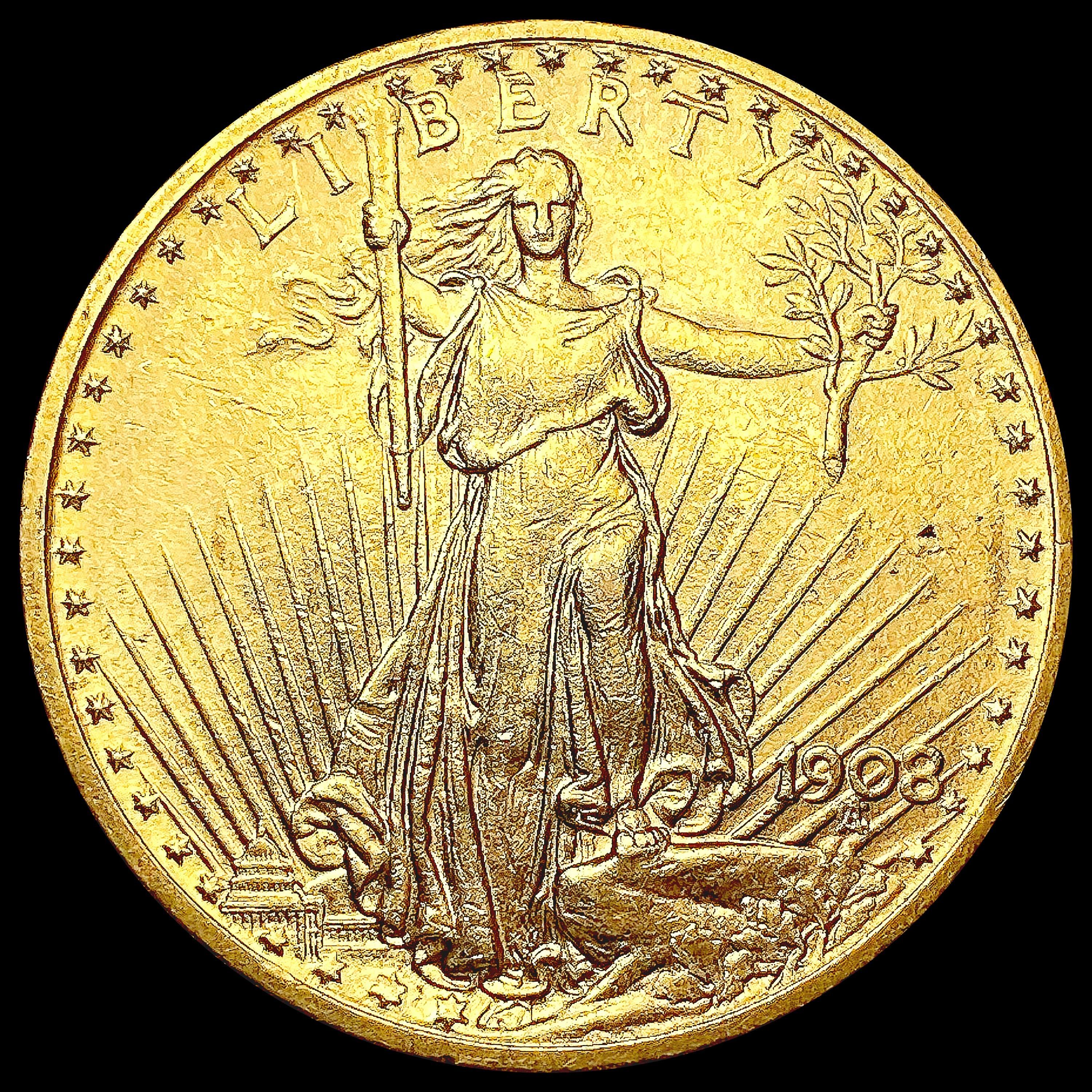 1908 $20 Gold Double Eagle CHOICE AU