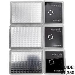 - 3 Valcambi Suisse 100g Silver CombiBars