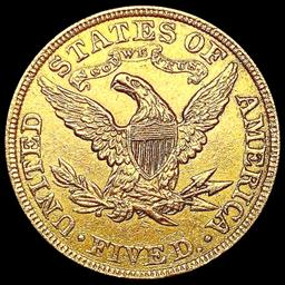 1900 $5 Gold Half Eagle CLOSELY UNCIRCULATED