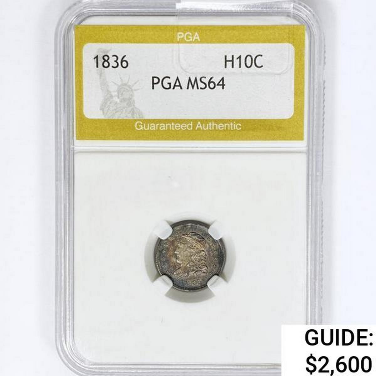 1836 Capped Bust Half Dime PGA MS64