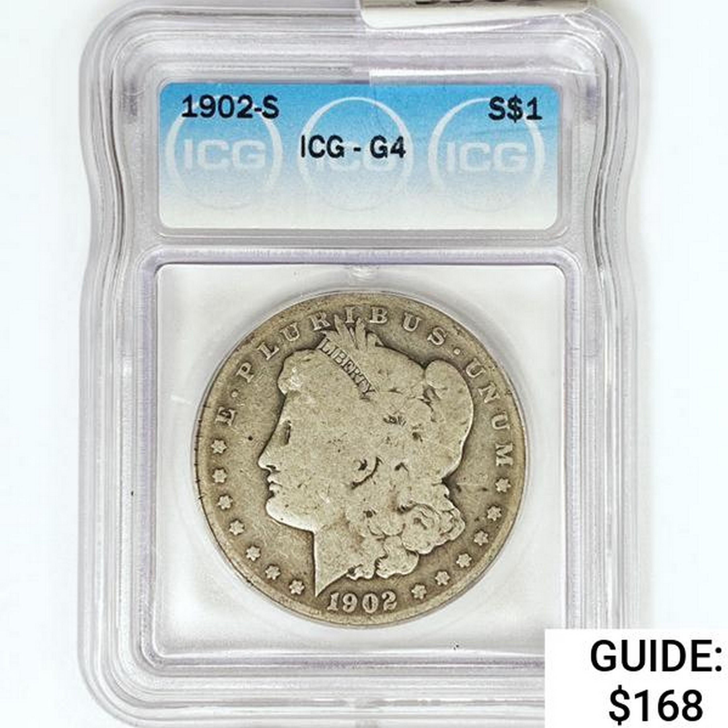 1902-S Morgan Silver Dollar ICG G4