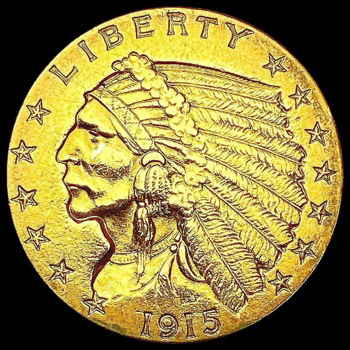 1915 $2.50 Gold Quarter Eagle CLOSELY UNCIRCULATED