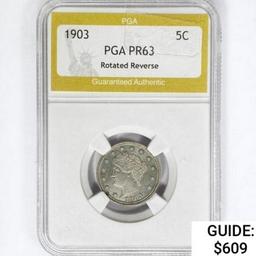 1903 Liberty Victory Nickel PGA PR63 Rotated Rev