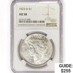 1923-D Silver Peace Dollar NGC AU58