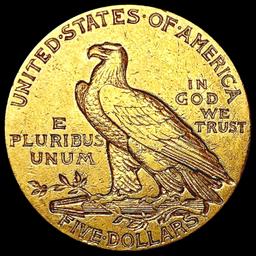 1908 $5 Gold Half Eagle NEARLY UNCIRCULATED