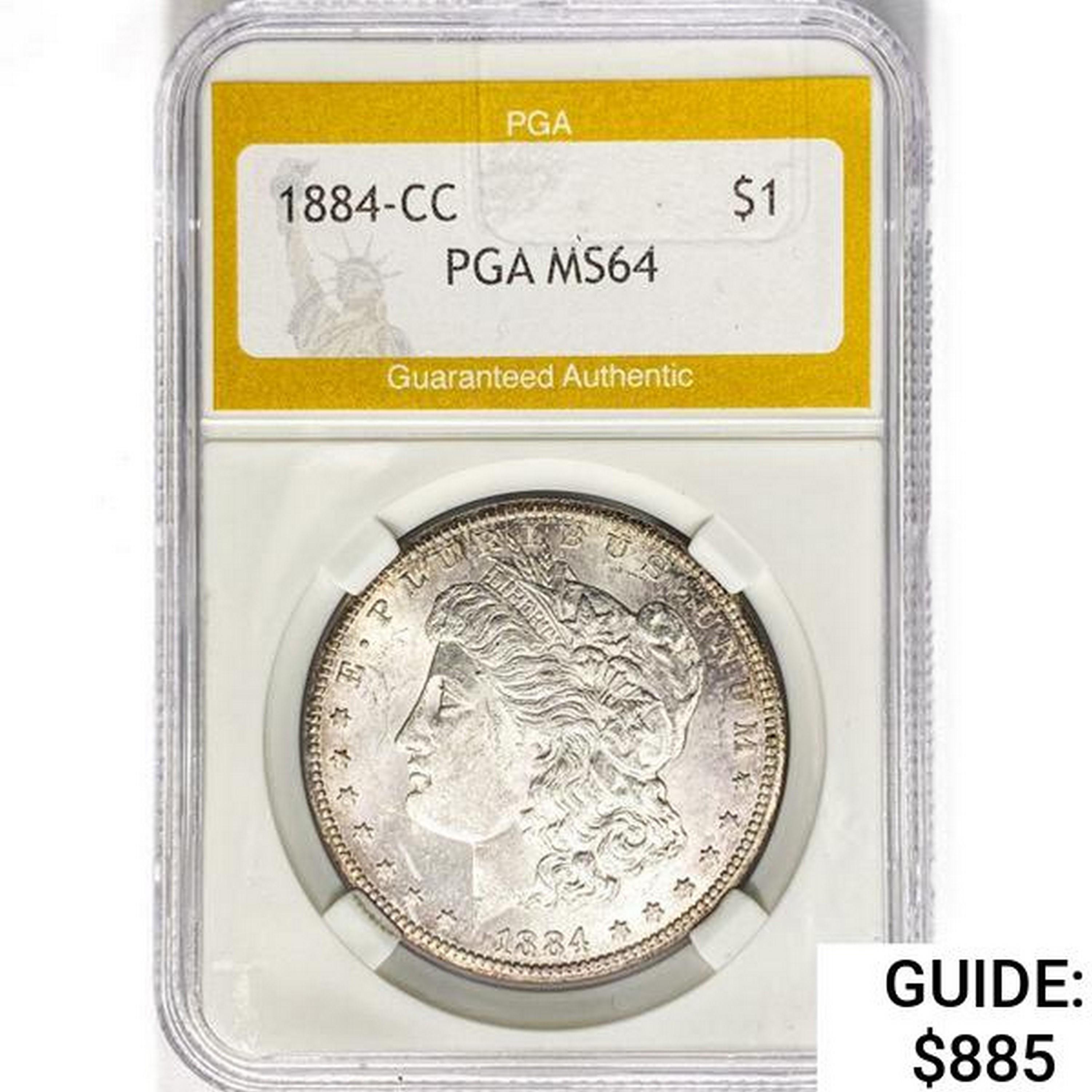 1884-CC Morgan Silver Dollar PGA MS64