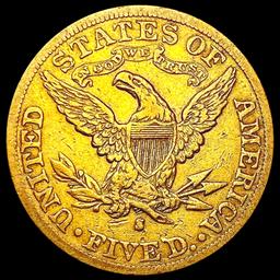 1886-S $5 Gold Half Eagle CLOSELY UNCIRCULATED