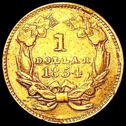 1854 Rare Gold Dollar CLOSELY UNCIRCULATED