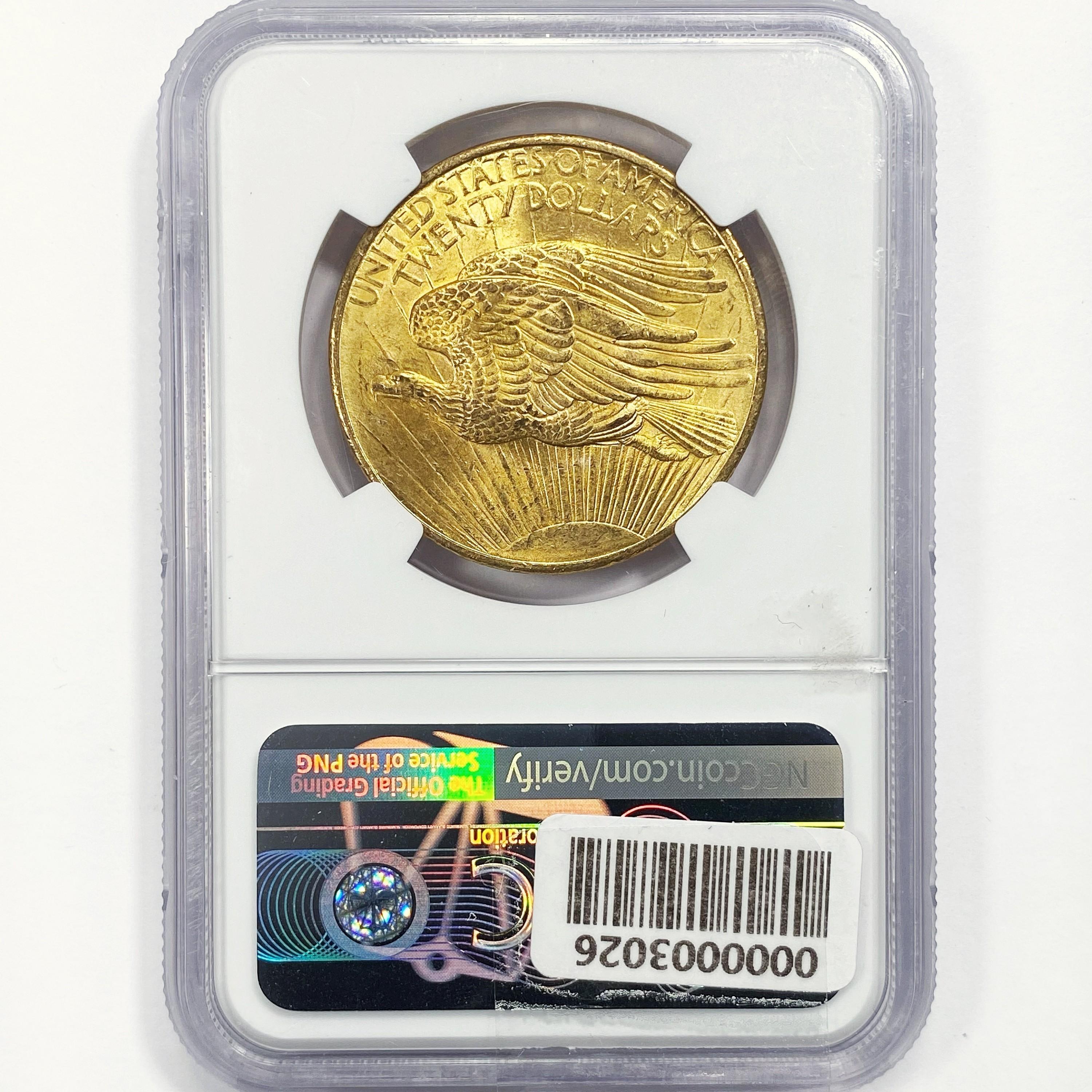 1908 $20 Gold Double Eagle NGC MS63 NO MOTTO