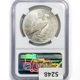 1923-D Silver Peace Dollar NGC AU58