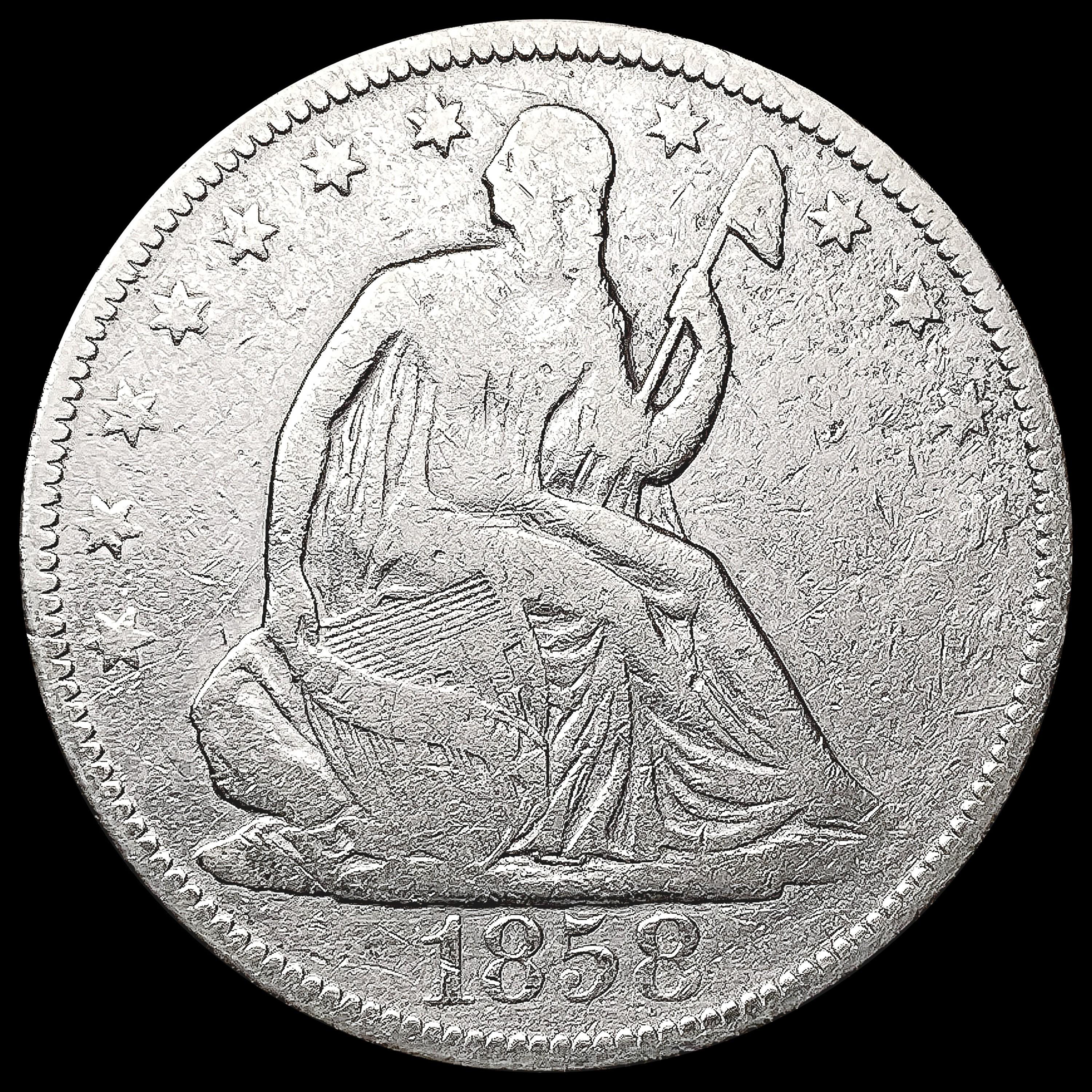 1858 Seated Liberty Half Dollar LIGHTLY CIRCULATED