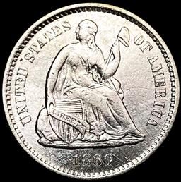 1860-O Seated Liberty Half Dime CLOSELY UNCIRCULAT