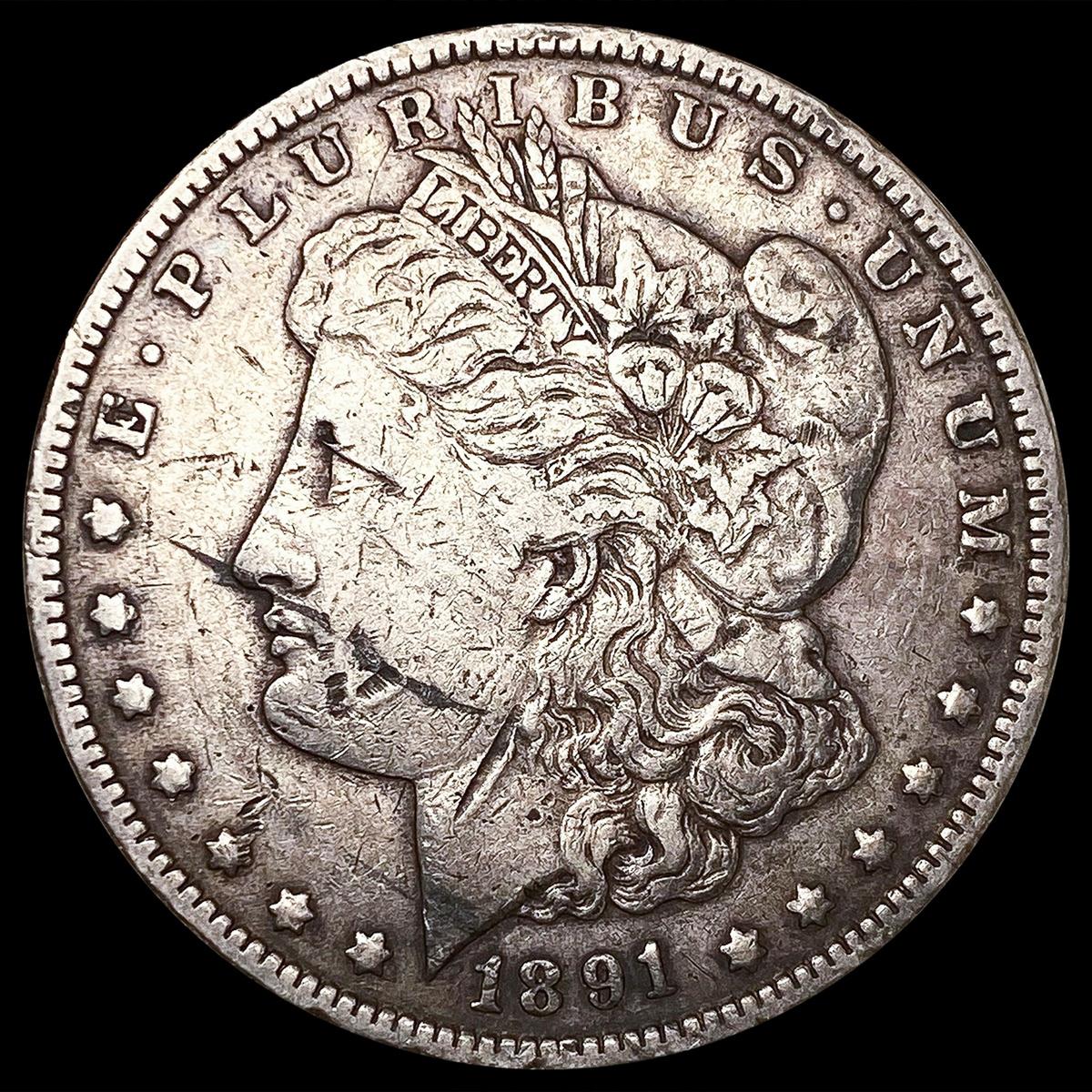 1891-CC Morgan Silver Dollar LIGHTLY CIRCULATED