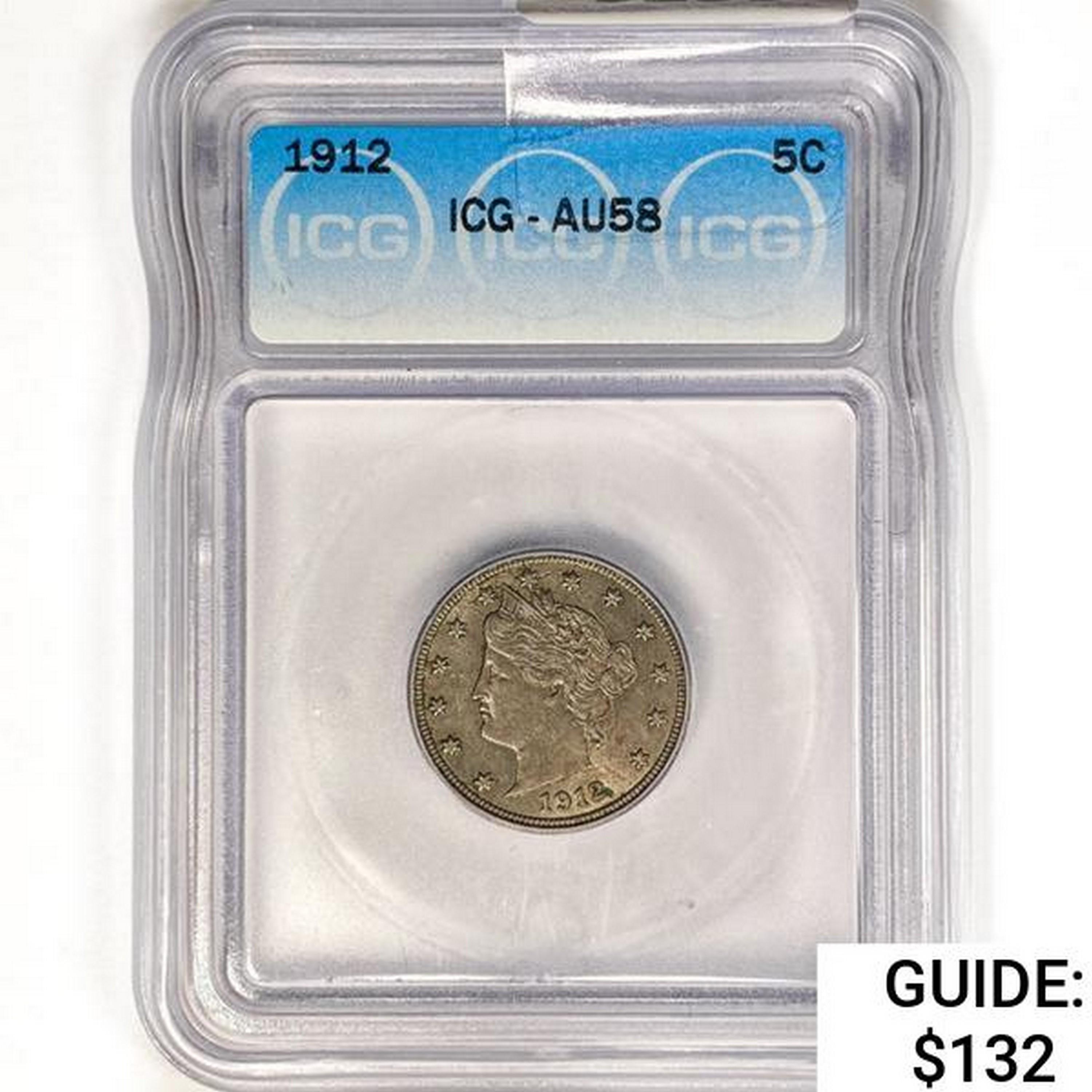 1912 Liberty Victory Nickel ICG AU58