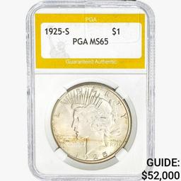 1925-S Silver Peace Dollar PGA MS65