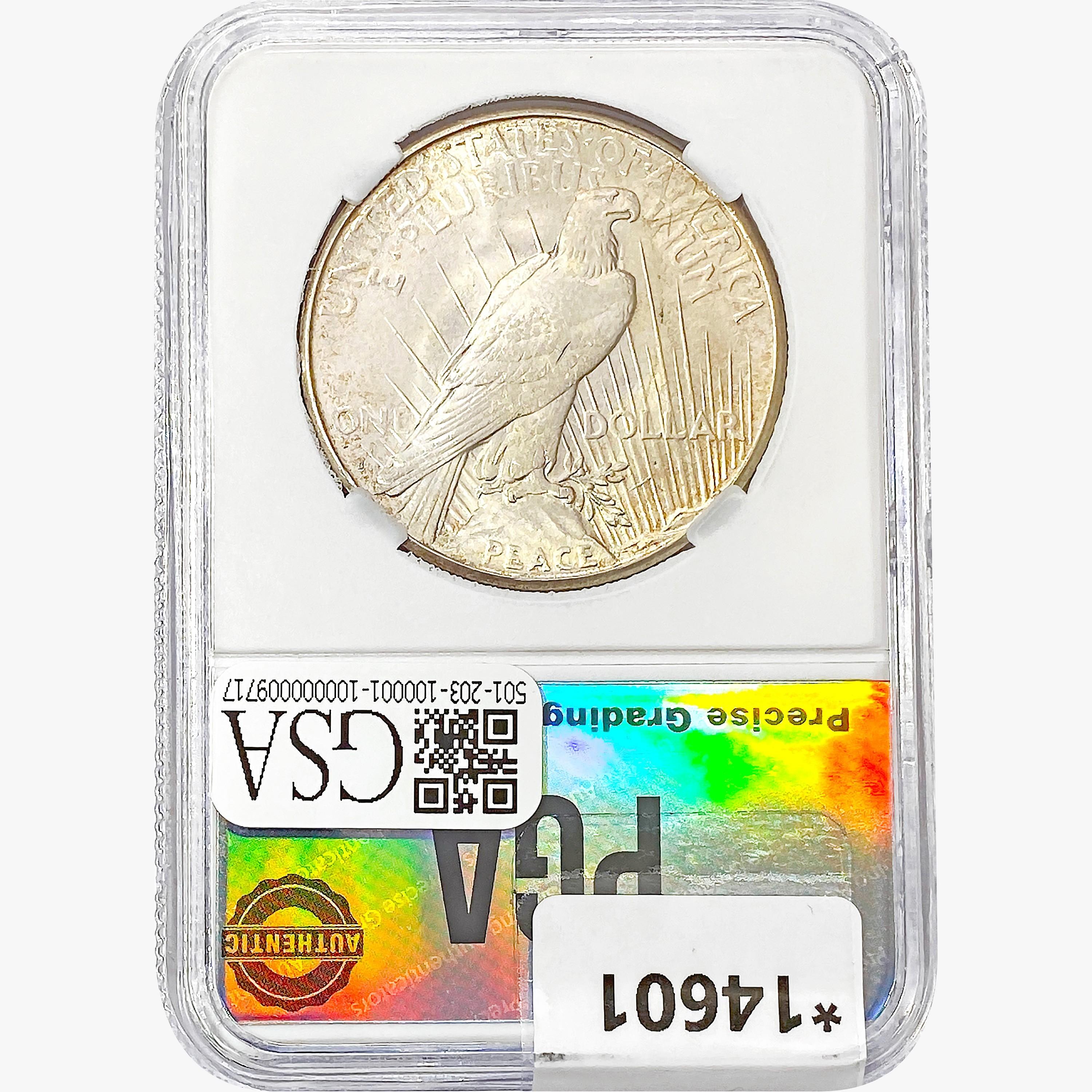 1925-S Silver Peace Dollar PGA MS65