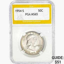 1954-S Franklin Half Dollar PGA MS65