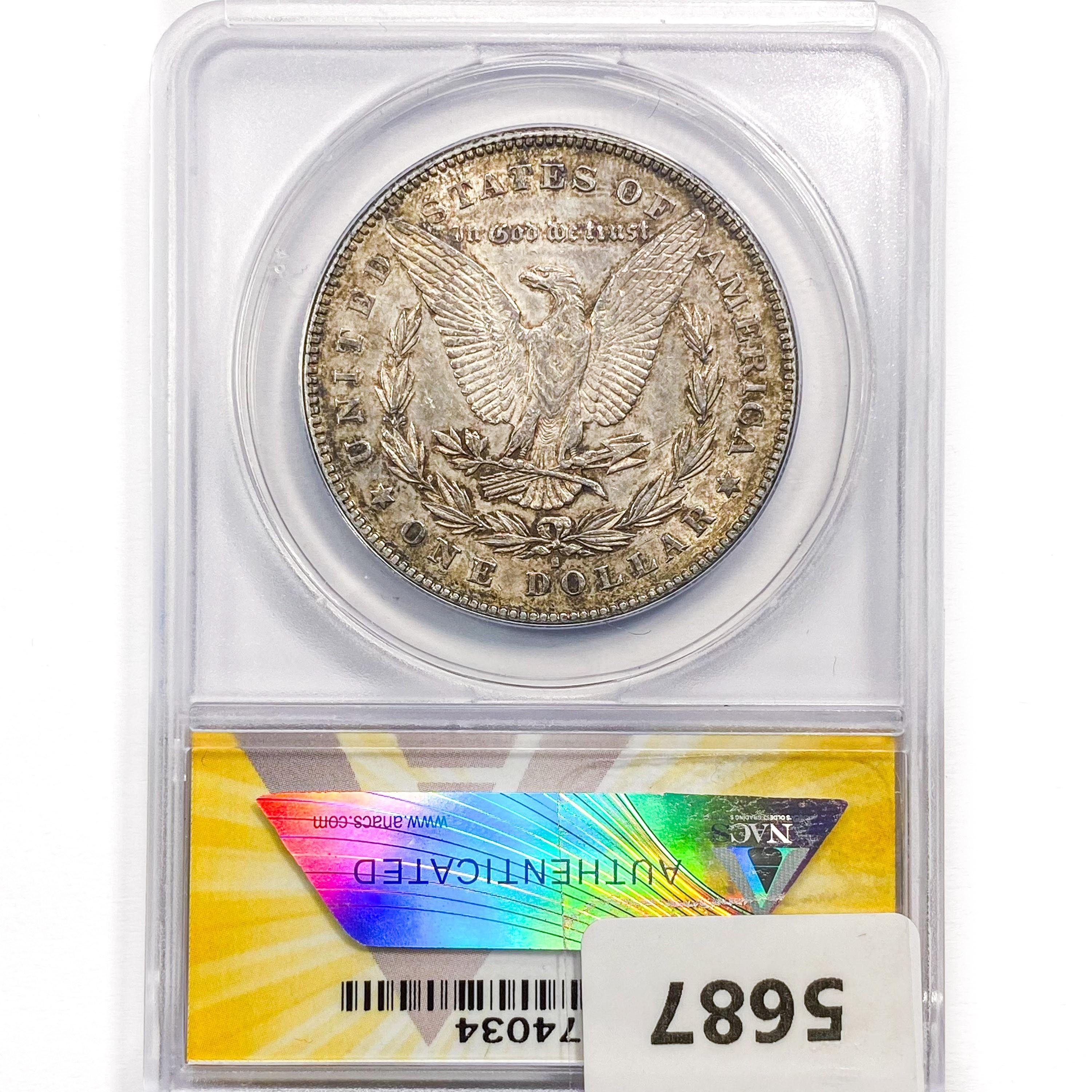1879-S Morgan Silver Dollar ANACS AU53 REV 78