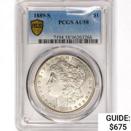 1889-S Morgan Silver Dollar PCGS AU58