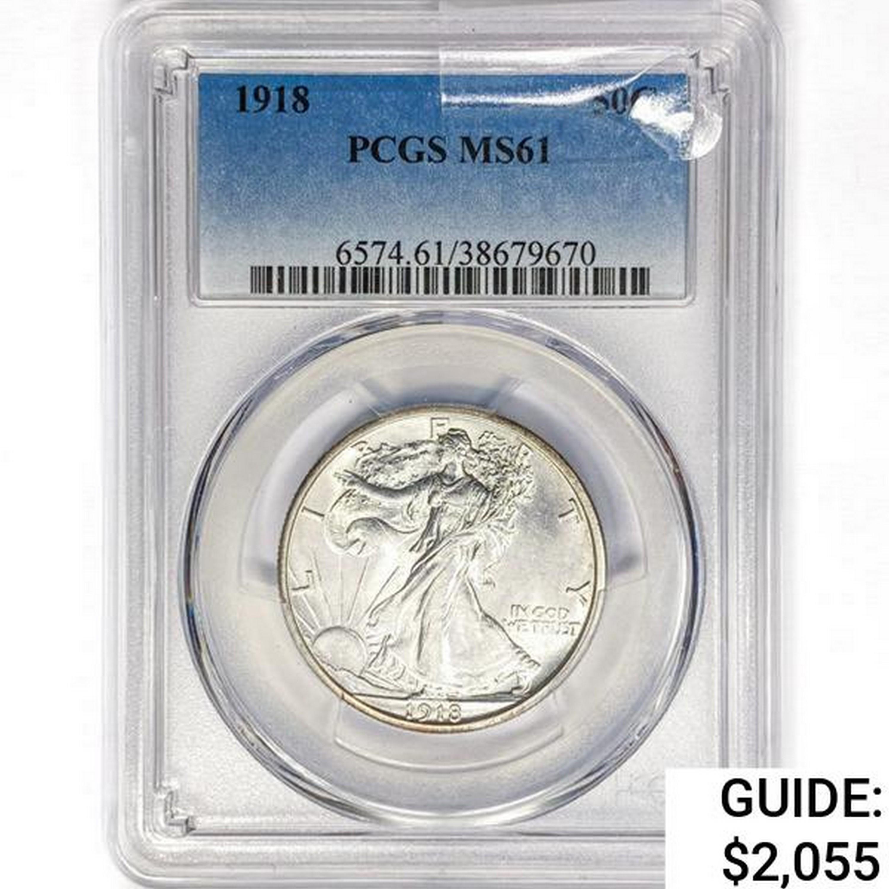 1918 Walking Liberty Half Dollar PCGS MS61