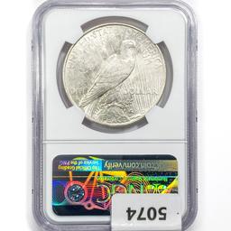 1923-D Silver Peace Dollar NGC AU58