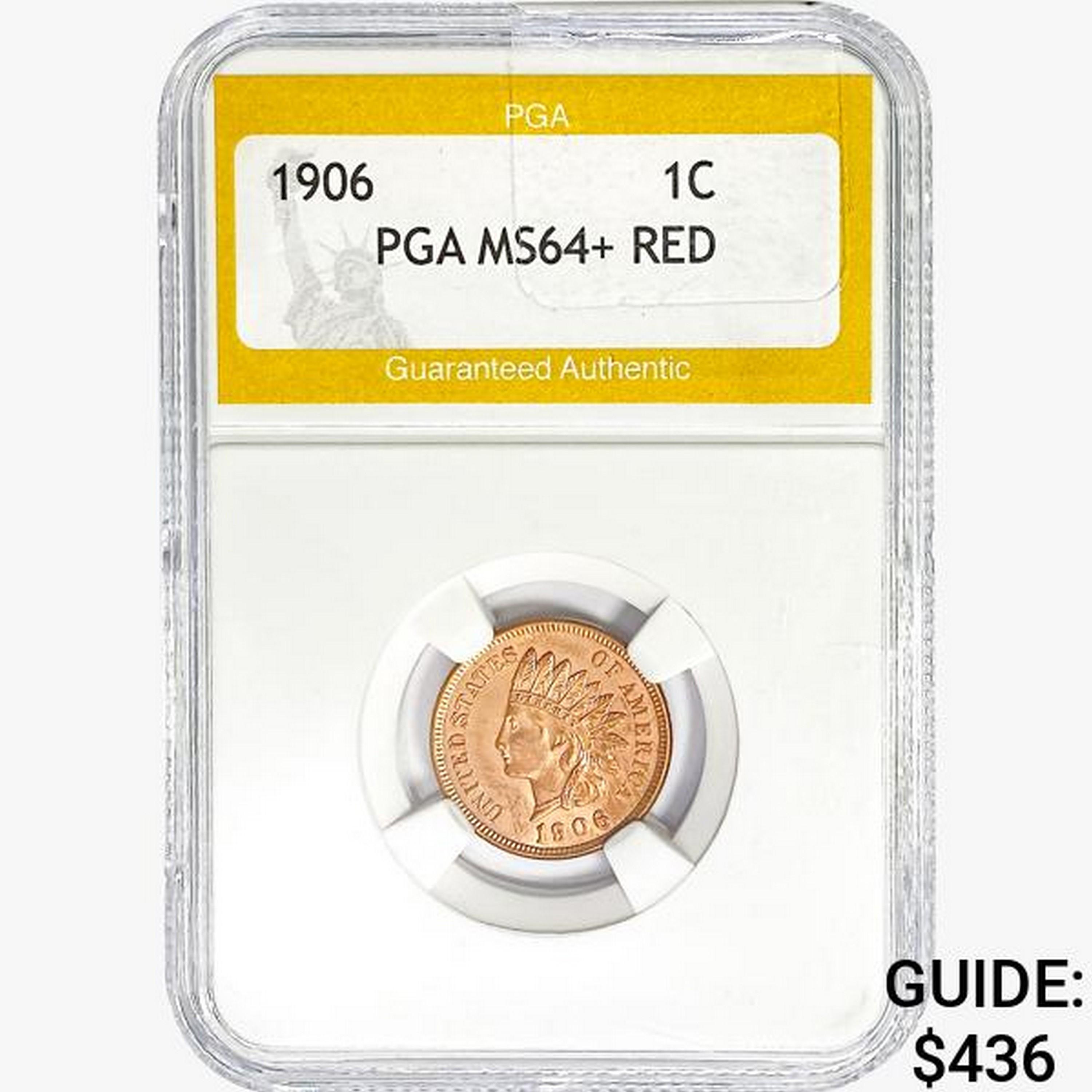 1906 Indian Head Cent PGA MS64+ RED