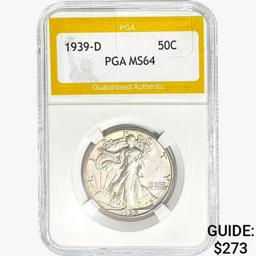 1939-D Walking Liberty Half Dollar PGA MS64