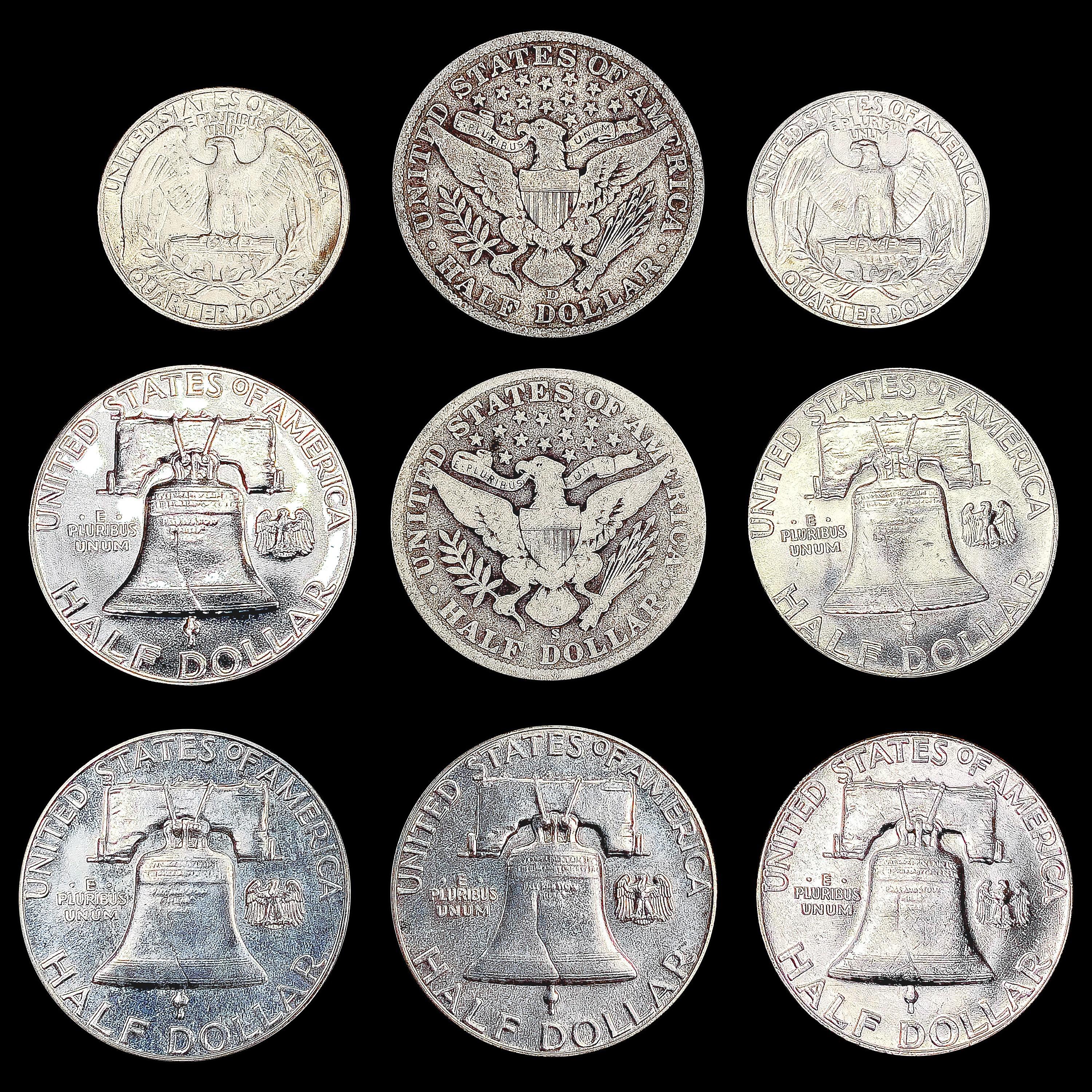 [9] Varied Silver Coinage [1908-S, 1912-D, 1942, 1