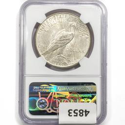 1923-D Silver Peace Dollar NGC AU58