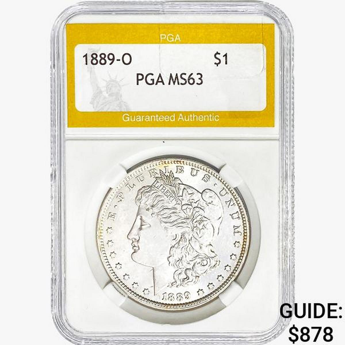 1889-O Morgan Silver Dollar PGA MS63