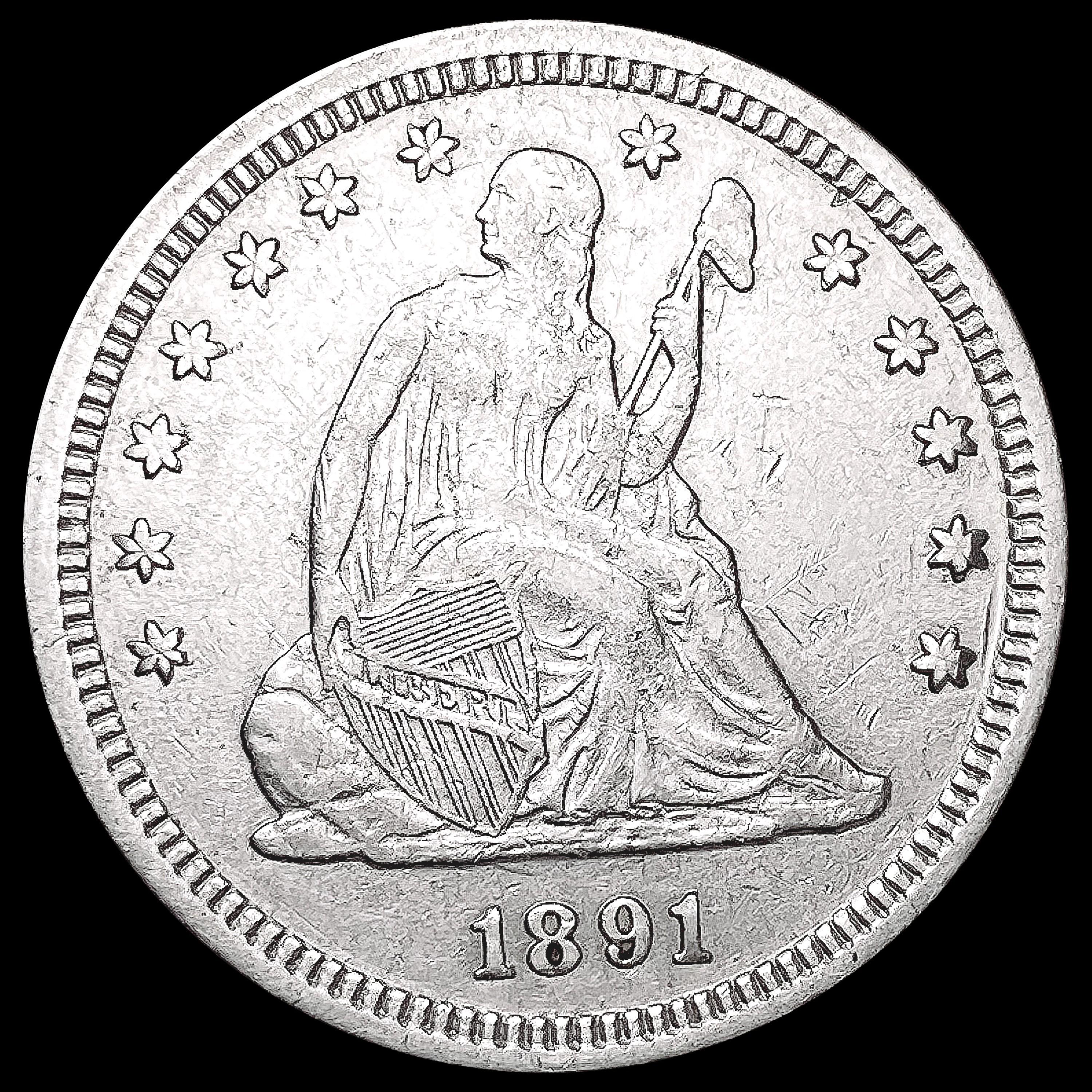 1891 Seated Liberty Quarter LIGHTLY CIRCULATED