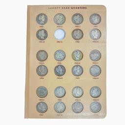 1892-1916 Barber Quarter Book (71 Coins)