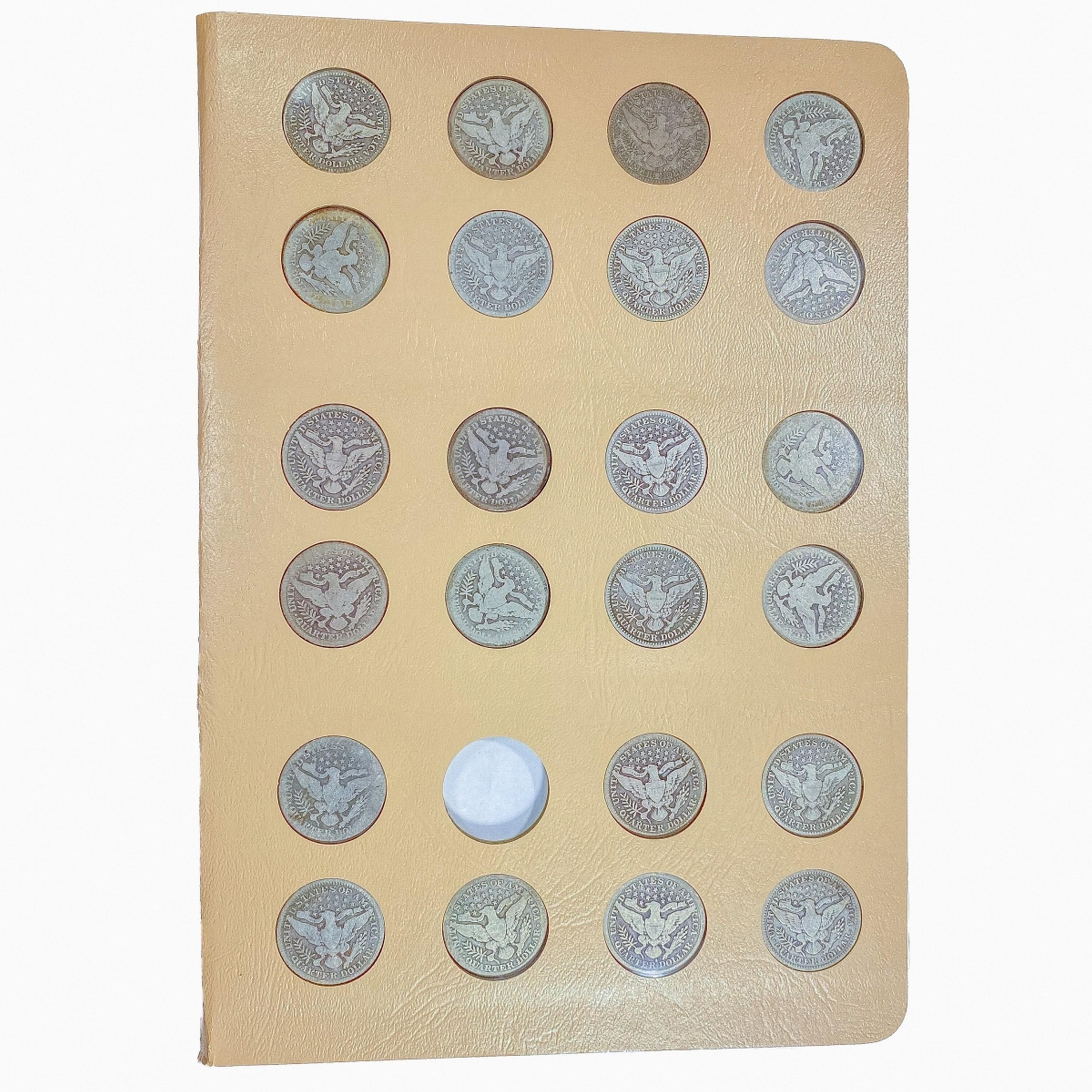 1892-1916 Barber Quarter Book (71 Coins)