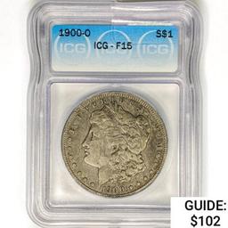 1900-O Morgan Silver Dollar ICG F15