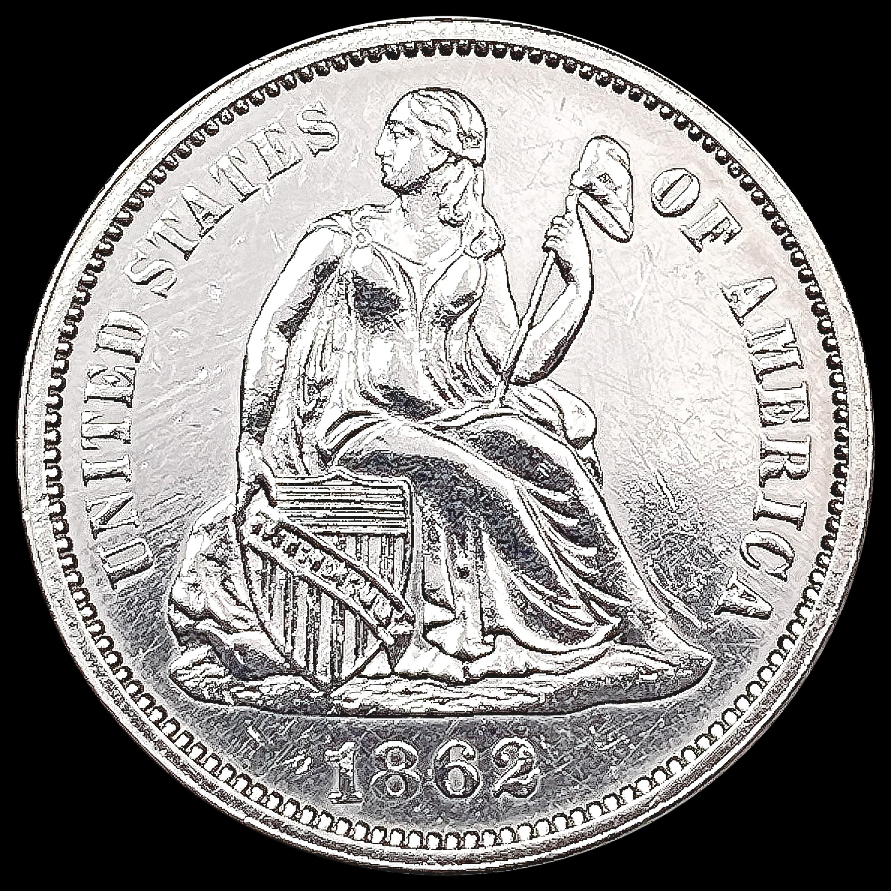 1862 Seated Liberty Dime CLOSELY UNCIRCULATED